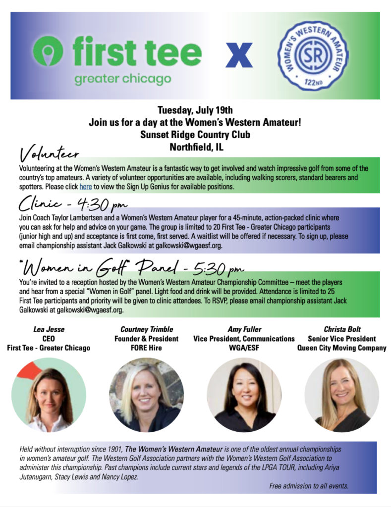 Women's Western Golf Association Clinic & Panel First Tee Greater Chicago
